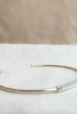 Pliers and String Helix Cuff Gold Fill, Silver