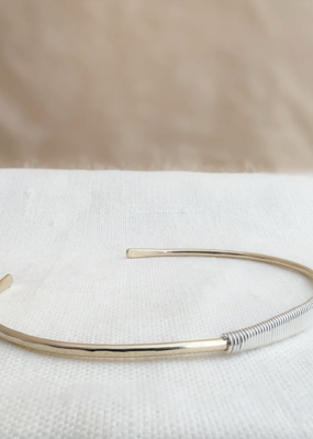 Pliers and String Helix Cuff Gold Fill, Silver