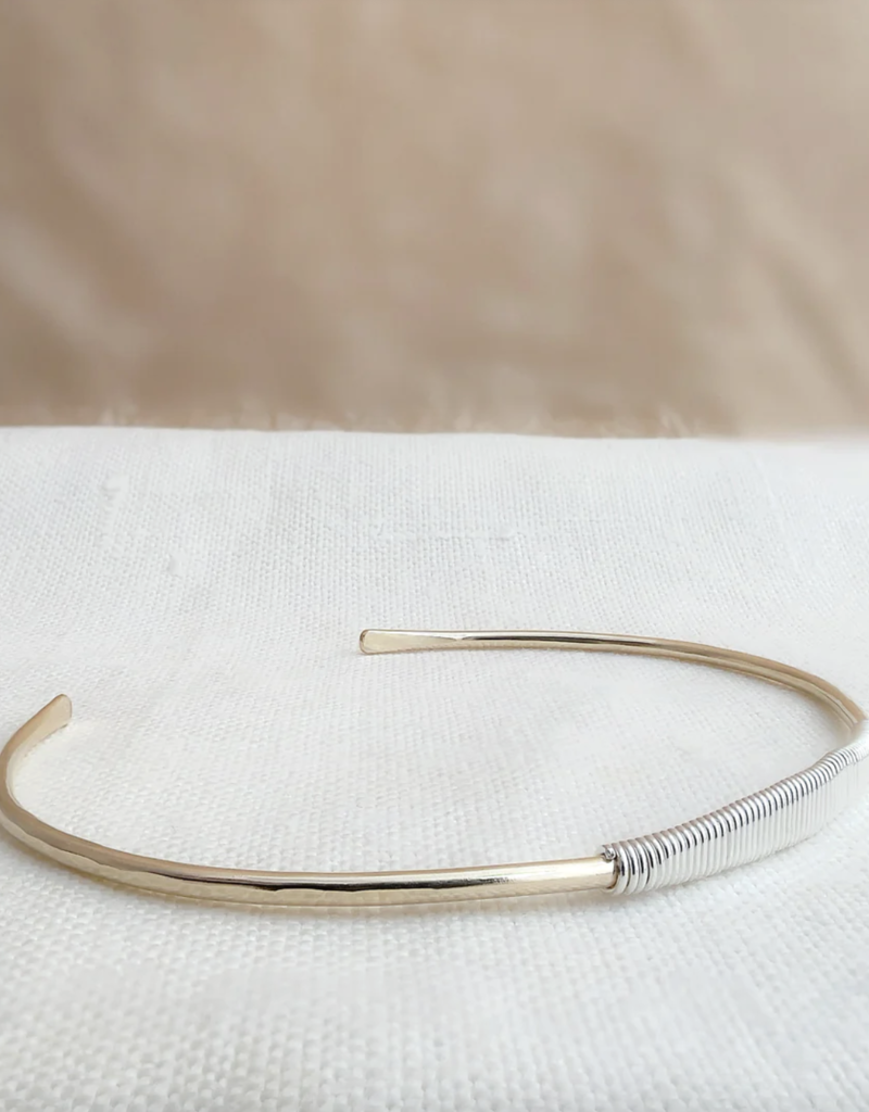Pliers and String Helix Cuff Gold Fill, Silver