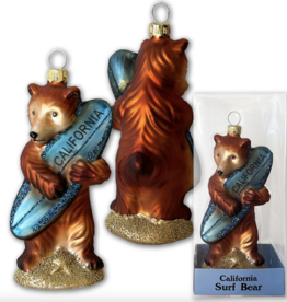 Surf Bear Glass Mold Ornament