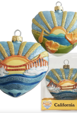 California Heart Glass Mold Ornament