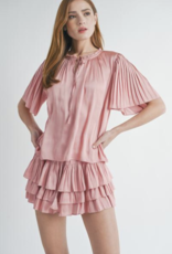 Reset Pleated Short Sleeve Top