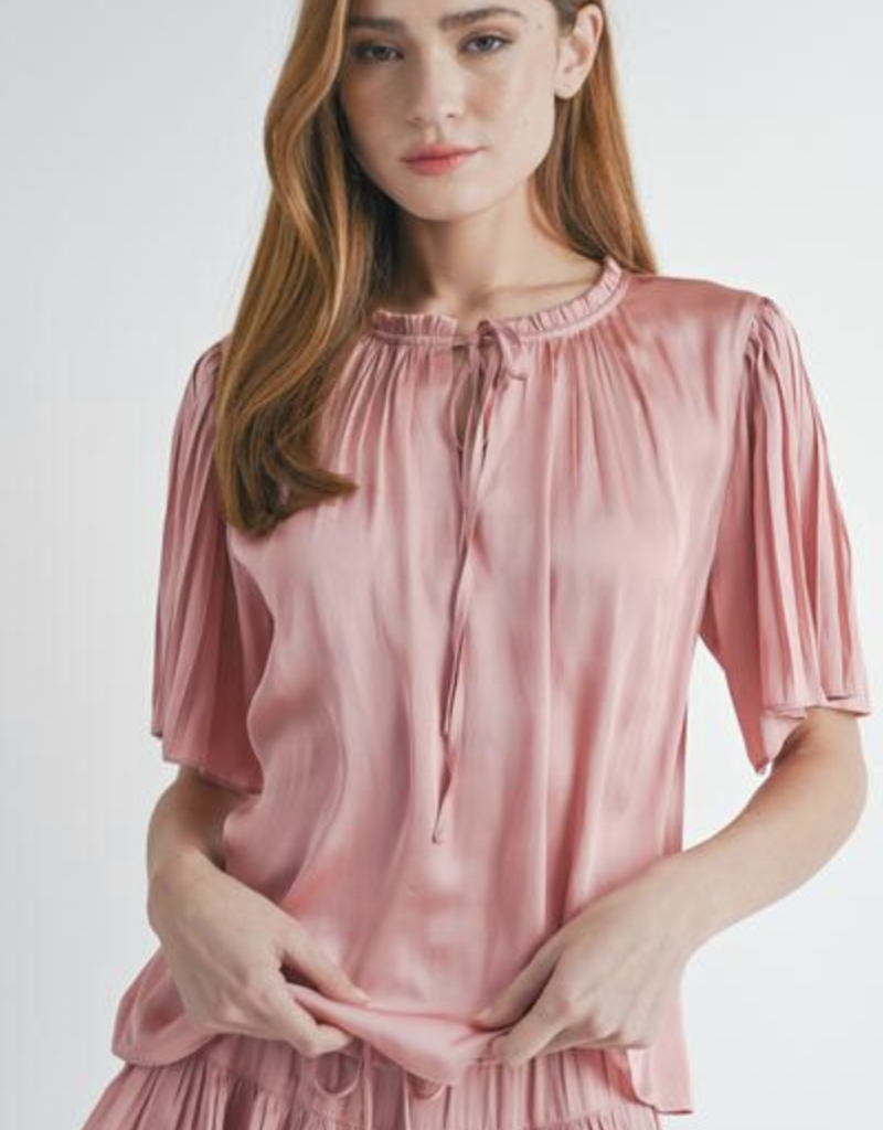 Reset Pleated Short Sleeve Top