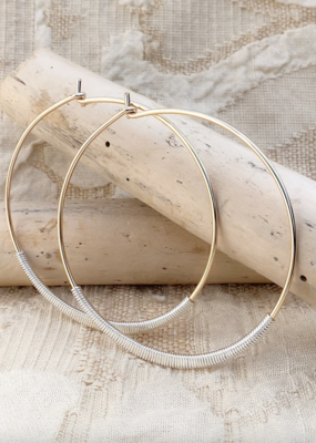 Pliers and String Wire-Wrap Circle Hoop Earrings M