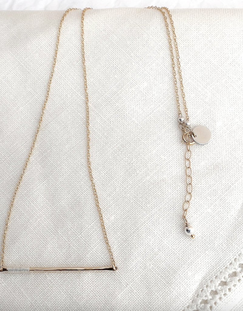 Pliers and String Wire-Wrap Faceted Bar Necklace