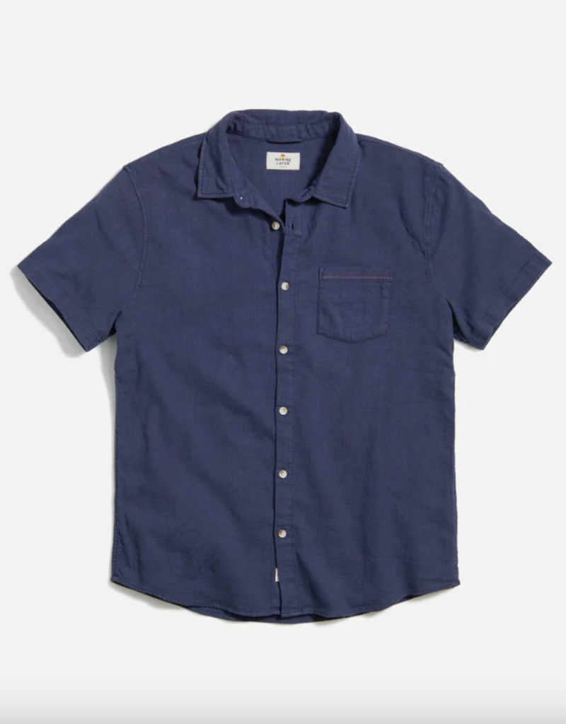 Marine Layer Short Sleeve Classic Stretch Selavage Shirt