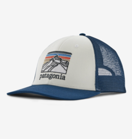 Patagonia Line Logo Ridge Lopro Trucker Hat White and Lagom Blue