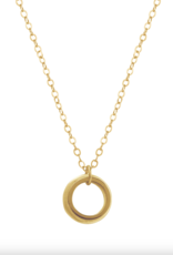 Double Open Circle Necklace Vermeil Gold 16"