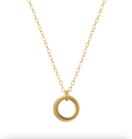 Double Open Circle Necklace Vermeil Gold 16"