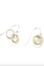 Two Little Circles Mixed Metal Earrings