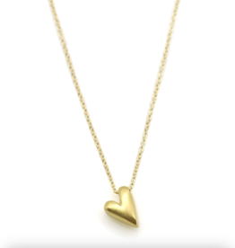 Tiny Heart Necklace Vermeil 16"