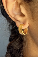 Thick Hoops Earrings Gold Vermeil