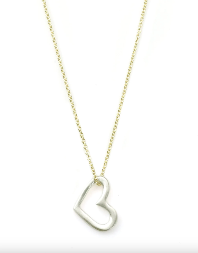 Small Open Heart Silver & Vermeil Necklace