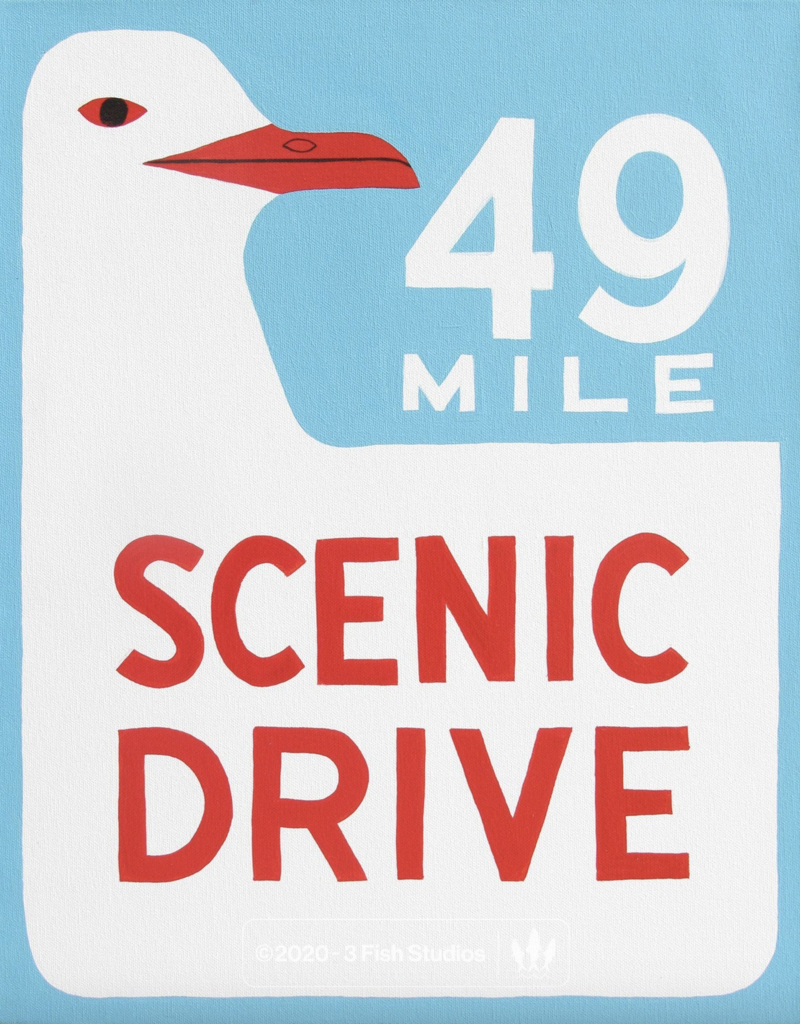 3 Fish Studios 49 Mile Scenic Drive 8"x10"