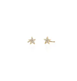 Kris Nations Star Crystal Stud Earrings Gold