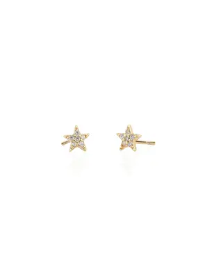 Kris Nations Star Crystal Stud Earrings Gold