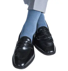 Dapper Classics Houndstooth Cotton Sock Mid-Calf
