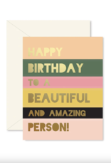 Ginger P. Designs Beautiful Person Colorblock Birthday Card