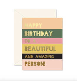 Ginger P. Designs Beautiful Person Colorblock Birthday Card