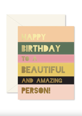 Ginger P. Designs Beautiful Person Colorblock Birthday Card