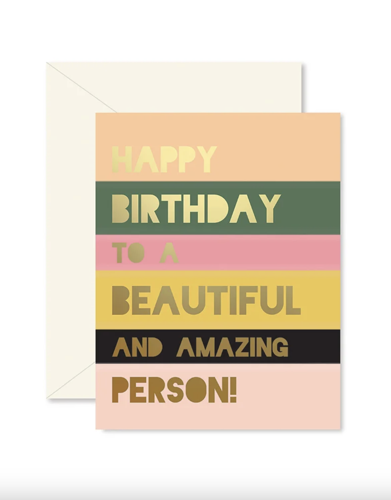 Ginger P. Designs Beautiful Person Colorblock Birthday Card
