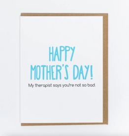 Lady Pilot Letterpress Therapist Mother's Day Greeting Card