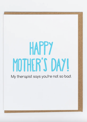 Lady Pilot Letterpress Therapist Mother's Day Greeting Card
