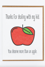 Lady Pilot Letterpress Teacher Apple Greeting Card
