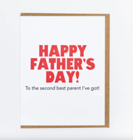 Lady Pilot Letterpress Second Best Father's Day Greeting Card