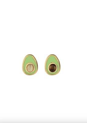 Kris Nations Avocado Enamel Stud Earrings