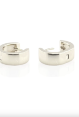 Kris Nations Classic 12mm Hinged Huggie Hoop Earrings-Sterling Silver