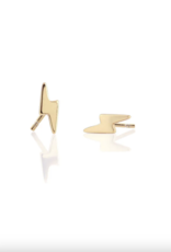 Kris Nations Lightning Bolt Stud Earrings Gold