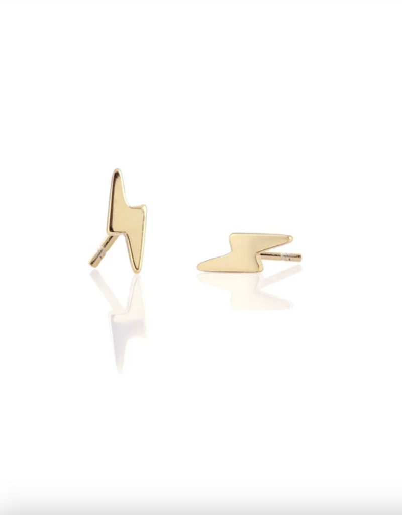 Kris Nations Lightning Bolt Stud Earrings Gold