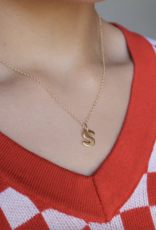 Kris Nations Vintage  Letter Charm Necklace-S