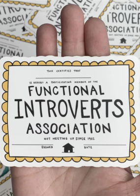 PapaLlama Functional Introverts Sticker