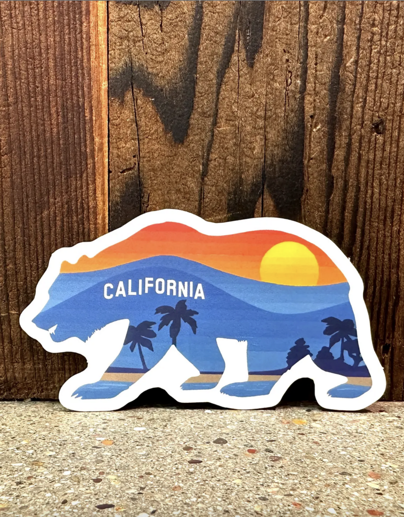 Local Notion California Bear Sunset Sticker