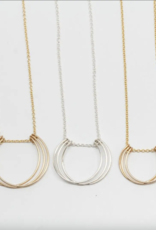 Triple Stacked Crecent Necklace Gold Fill S