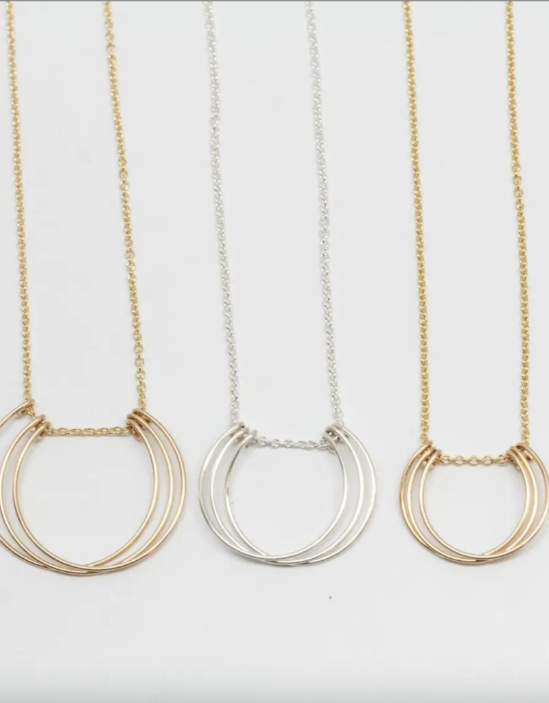 Triple Stacked Crecent Necklace Gold Fill S