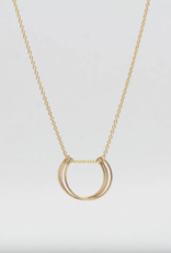 Triple Stacked Crecent Necklace-Gold Fill L