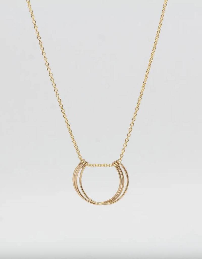 Triple Stacked Crecent Necklace-Gold Fill L