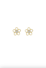 Kris Nations Flower Crystal and Enamel Stud Earrings