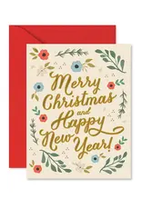 Ginger P. Designs Merry Christmas Floral Greeting Card