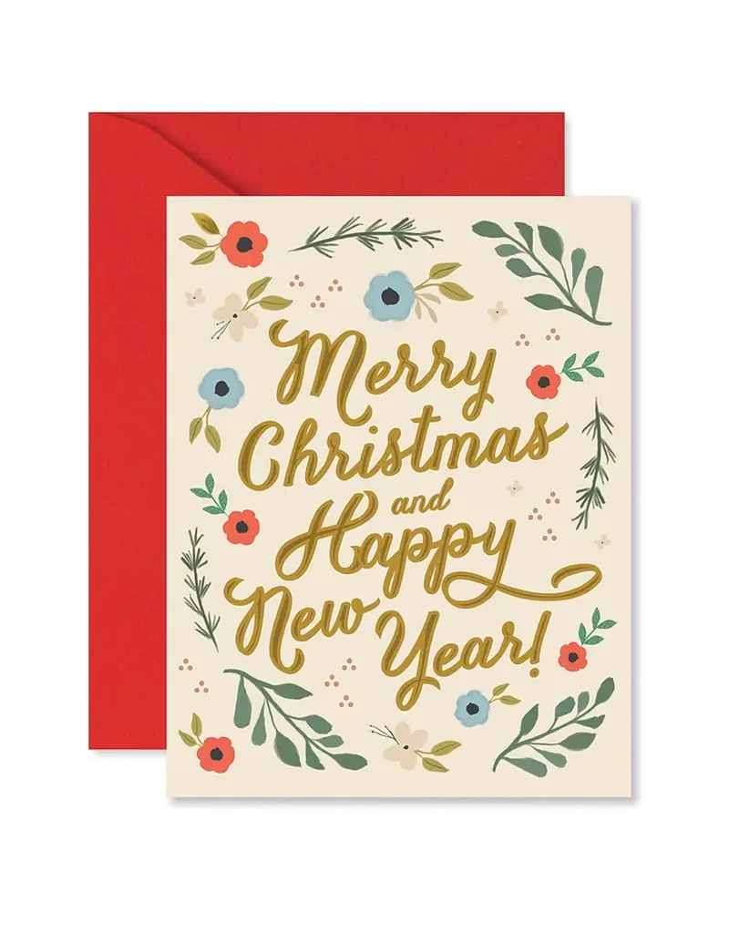 Ginger P. Designs Merry Christmas Floral Greeting Card