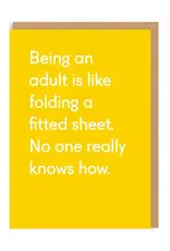 Ohh Deer Folding a Fitted Sheet Card
