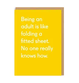 Ohh Deer Folding a Fitted Sheet Card