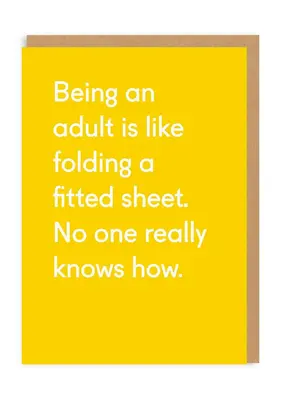 Ohh Deer Folding a Fitted Sheet Card