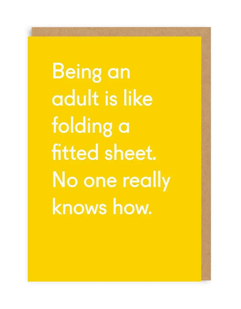 Ohh Deer Folding a Fitted Sheet Card
