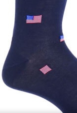Dapper Classics Classic Navy with American Flags- Mid Calf