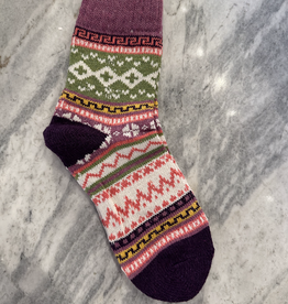 Panache Apparel Co. Purple, Pink, & Green Pattern Sock