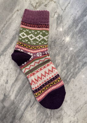 Panache Apparel Co. Purple, Pink, & Green Pattern Sock